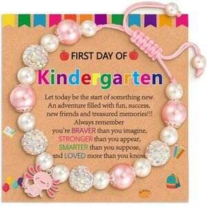 Axolotl charm bracelet girls kids first day of school kindergarten jewelry gift